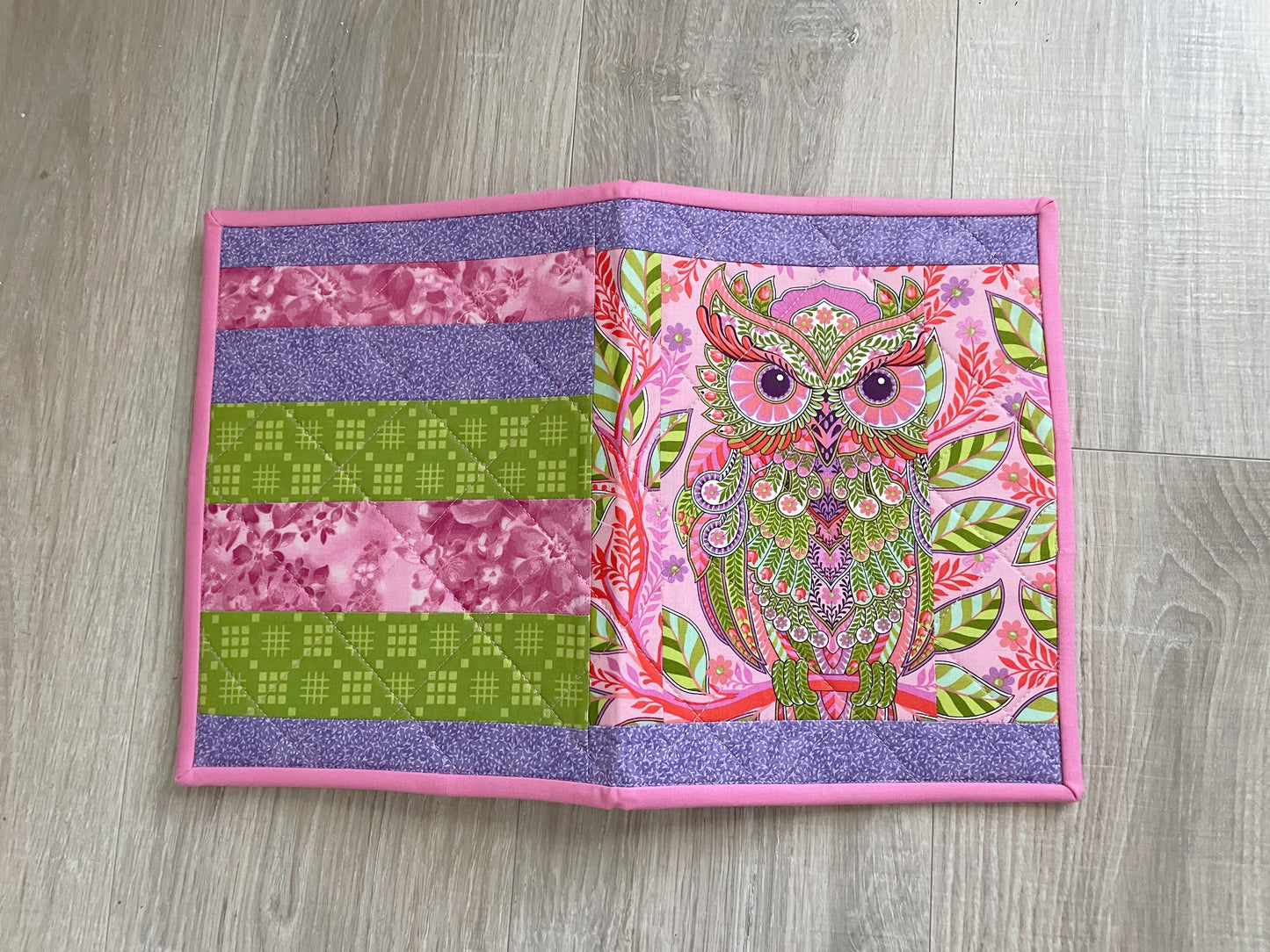 Handmade Notebook Cover - Pink Purple Owl