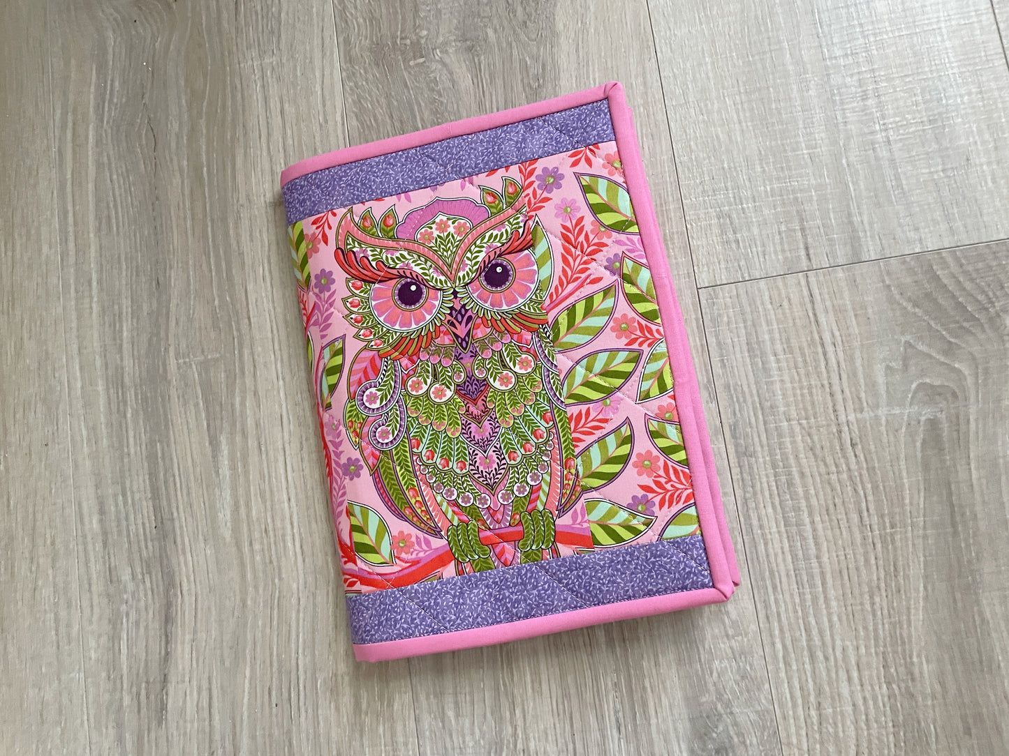 Handmade Notebook Cover - Pink Purple Owl