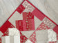 Valentine Quilted Table Topper , Handmade Farmhouse Heart Mini Quilt, 19 x 19