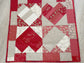 Valentine Quilted Table Topper , Handmade Farmhouse Heart Mini Quilt, 19 x 19