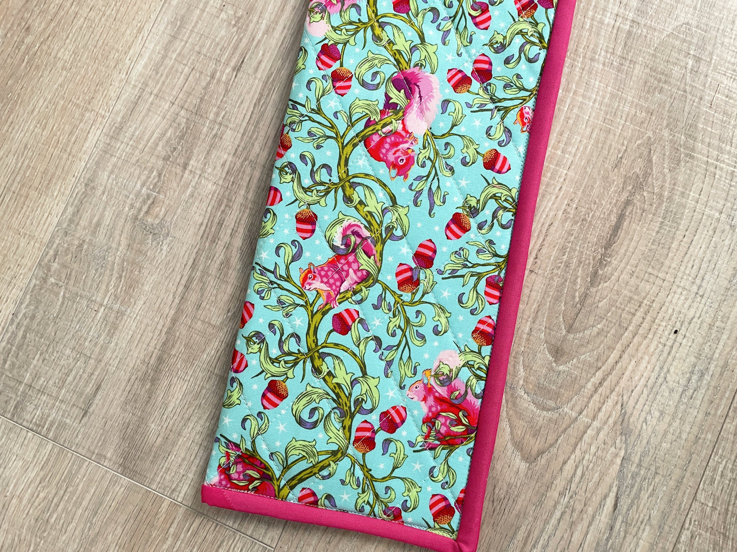 Flat/Curling Iron Quilted Case, Pink and Aqua