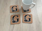 Fall Monogram Coasters – Set of 4 Cork Initial Coasters – Autumn Decor