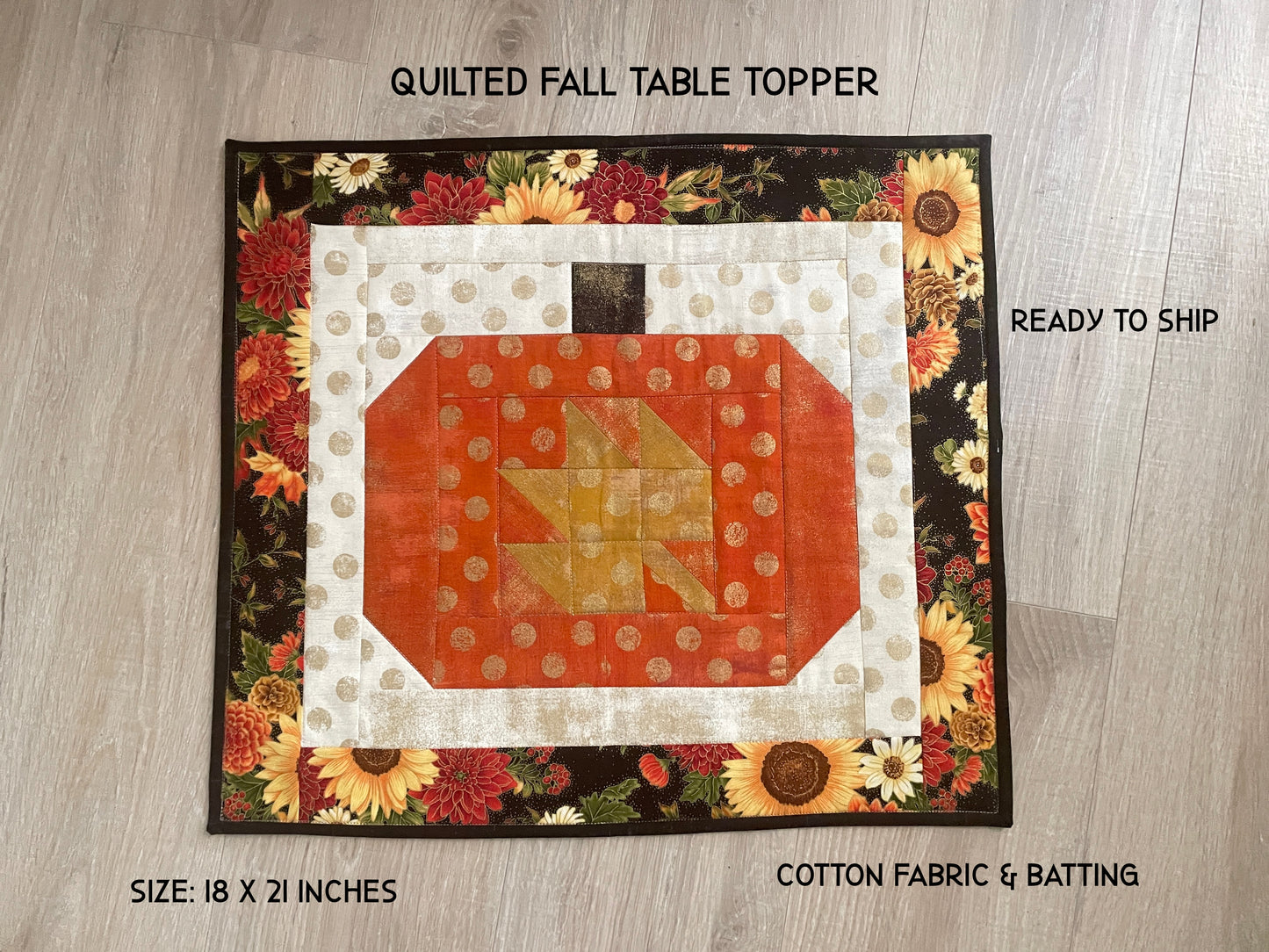Quilted Pumpkin Table Topper – Handmade Fall Decor
