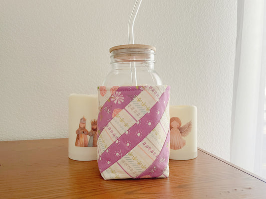 Insulated Mason Jar Cozy/Sleeve, Handmade Drink Accessory