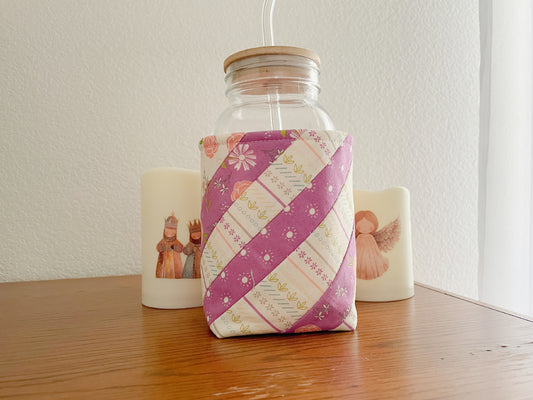 Insulated Mason Jar Cozy/Sleeve, Handmade Drink Accessory