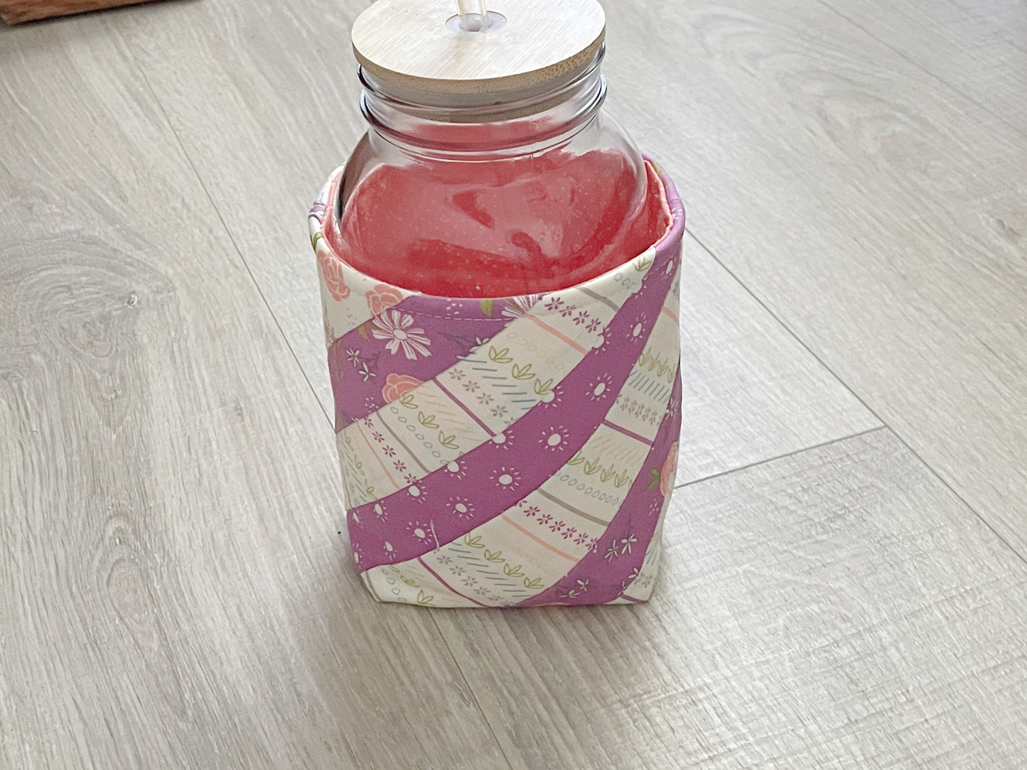Insulated Mason Jar Cozy/Sleeve, Handmade Drink Accessory
