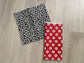 Quilted Cotton Dishcloths – Red & Black Daisy Set