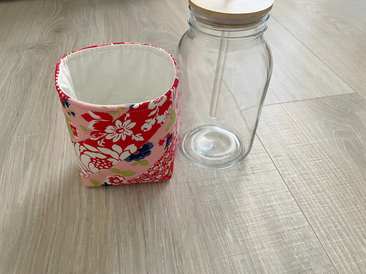Insulated Mason Jar Cozy/Sleeve, Handmade Drink Accessory