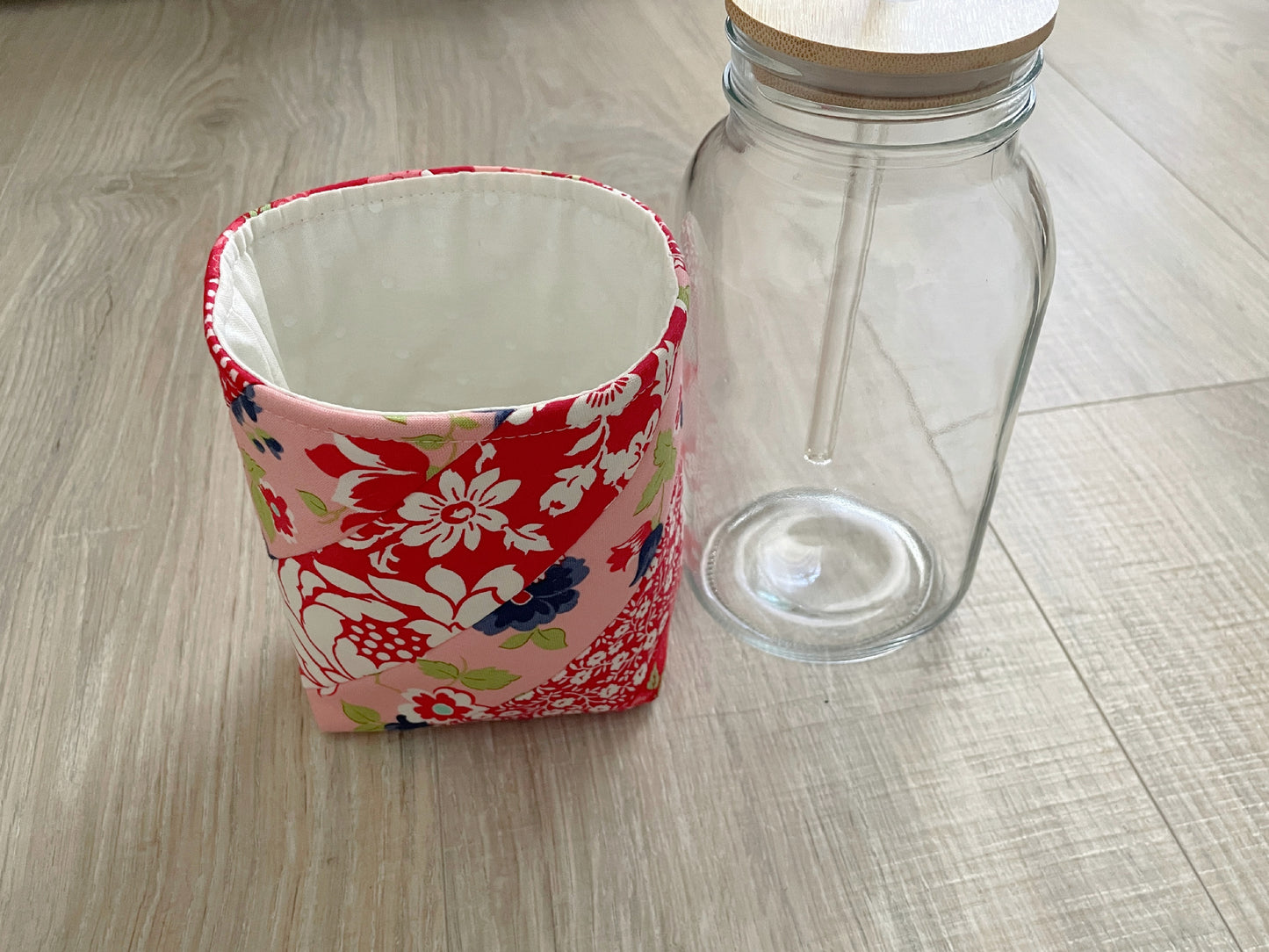 Insulated Mason Jar Cozy/Sleeve, Handmade Drink Accessory