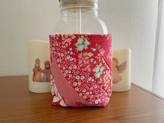 Insulated Mason Jar Cozy/Sleeve, Handmade Drink Accessory
