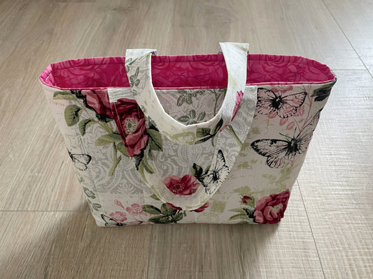 Vintage Floral Quilted Bible Tote