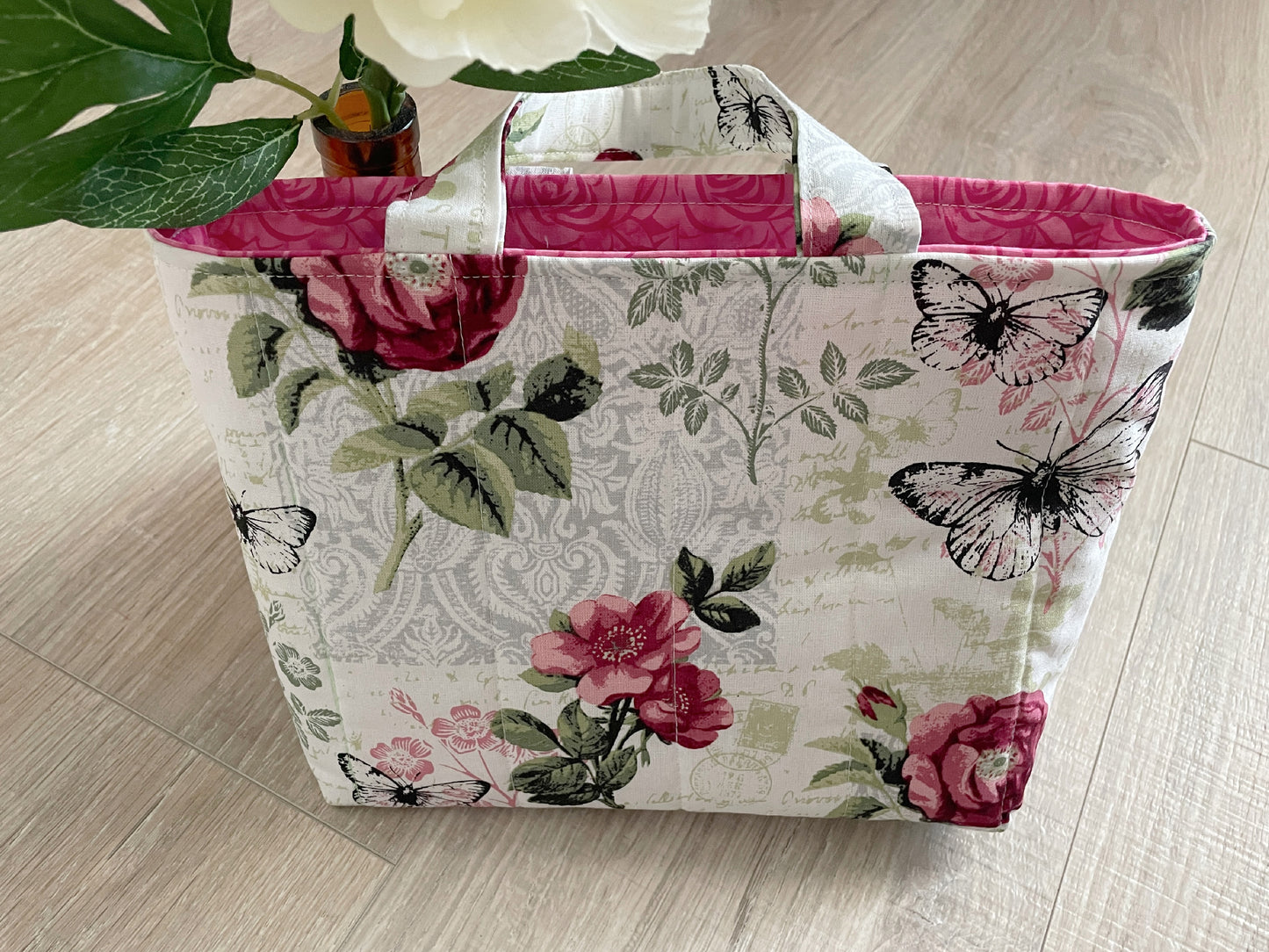 Vintage Floral Quilted Bible Tote
