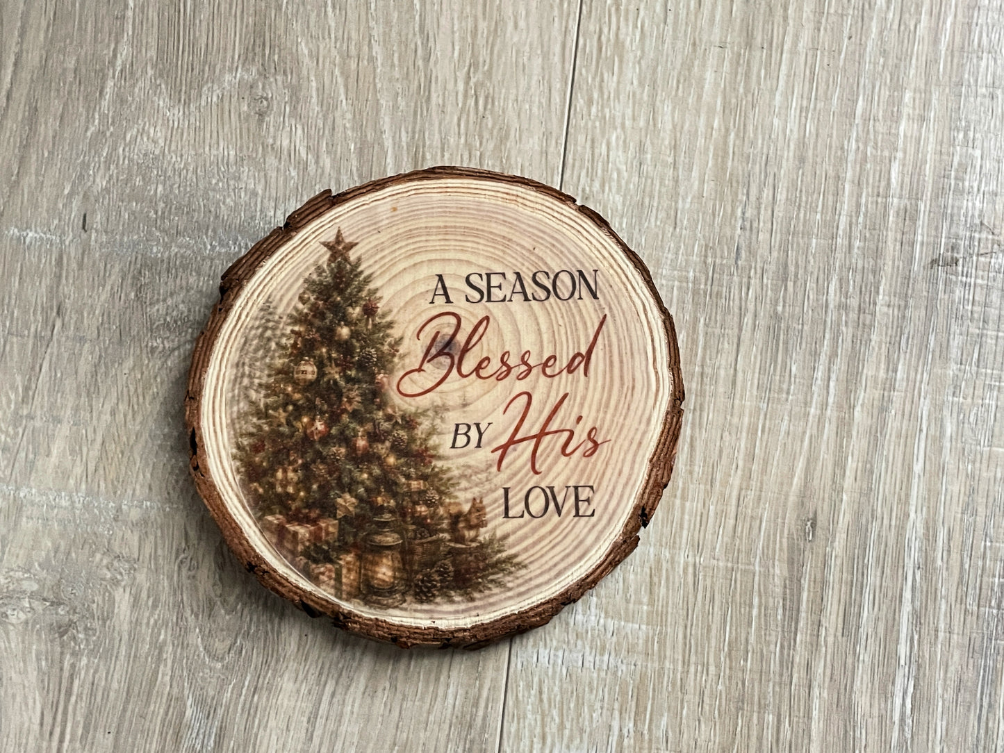 Winter Faith Wood Slice Coasters | Rustic Farmhouse Christian Decor Set