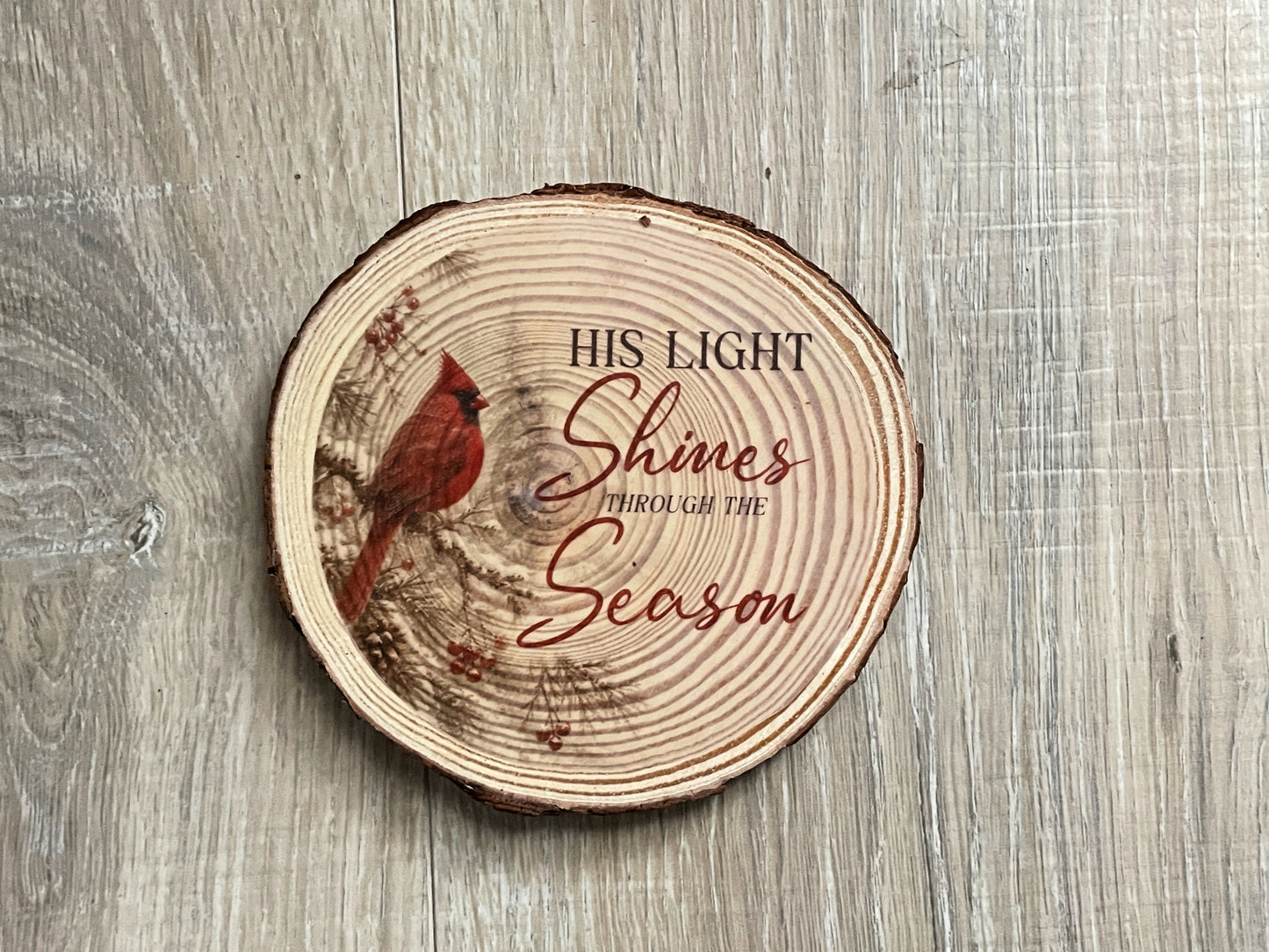 Winter Faith Wood Slice Coasters | Rustic Farmhouse Christian Decor Set