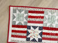 Quilted Patriotic Table Runner, Stars and Stripes Holiday Table Décor, 14 x 33 Inches