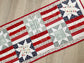 Quilted Patriotic Table Runner, Stars and Stripes Holiday Table Décor, 14 x 33 Inches