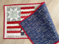 Quilted Patriotic Table Runner, Stars and Stripes Holiday Table Décor, 14 x 33 Inches