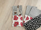 Poinsettia Christmas Cutlery Pockets Set