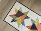 Quilted Spring Table Runner, Mother's Day Decor, Bright Vintage Stars Handmade Runner