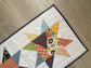 Quilted Spring Table Runner, Mother's Day Decor, Bright Vintage Stars Handmade Runner