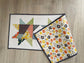 Quilted Spring Table Runner, Mother's Day Decor, Bright Vintage Stars Handmade Runner