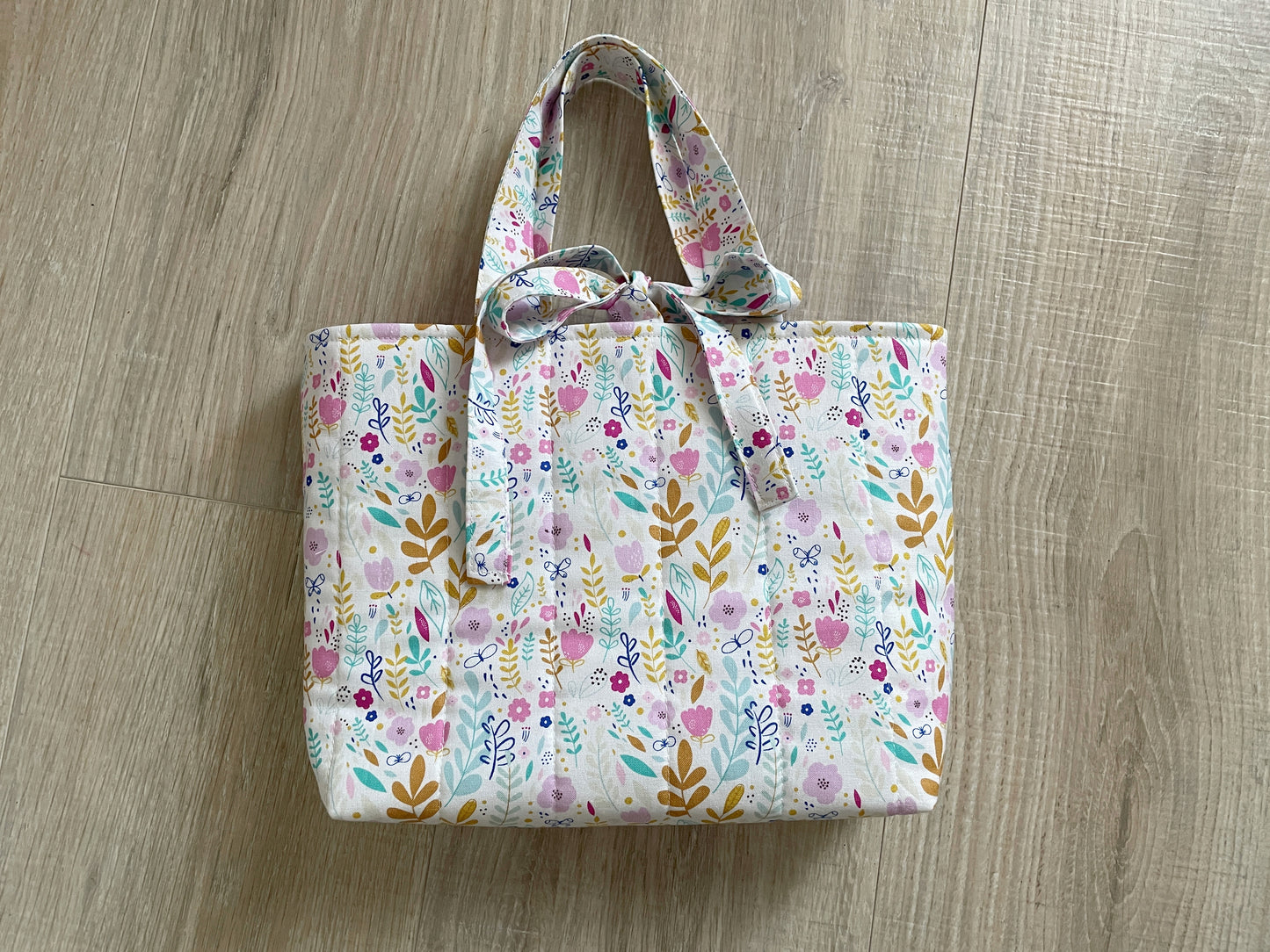 Quilted Book Sleeve with Handles, Handmade Floral Cotton Bible Protector