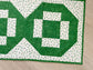 St. Patrick Day Quilted Table Runner, Green and White Modern Cross Patchwork,