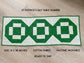 St. Patrick Day Quilted Table Runner, Green and White Modern Cross Patchwork,
