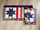 Patriotic Stars & Stripes Quilted Table Runner