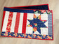 Patriotic Stars & Stripes Quilted Table Runner