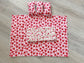 Handmade Strawberry Kitchen Gift Set – Dish Mat, Cloth & Reusable Sponges