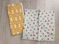 Handmade Quilted Cotton Dishcloths, Vintage Florals Set of 2