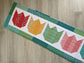 Quilted Spring Tulip Table Runner, Handmade Table Decor, Vintage Prints