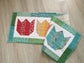 Quilted Spring Tulip Table Runner, Handmade Table Decor, Vintage Prints