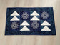 Winter Quilted Table Runner, Snowflake Centerpiece Runner, Blue and White Table Decor