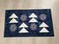 Winter Quilted Table Runner, Snowflake Centerpiece Runner, Blue and White Table Decor