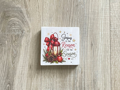 Winter Faith Shelf Sitters | Farmhouse Christian Tabletop Decor