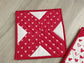 Handmade Valentine's Day Potholders, XO Hot Pads