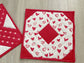 Handmade Valentine's Day Potholders, XO Hot Pads