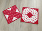 Handmade Valentine's Day Potholders, XO Hot Pads