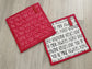 Handmade Valentine's Day Potholders, XO Hot Pads