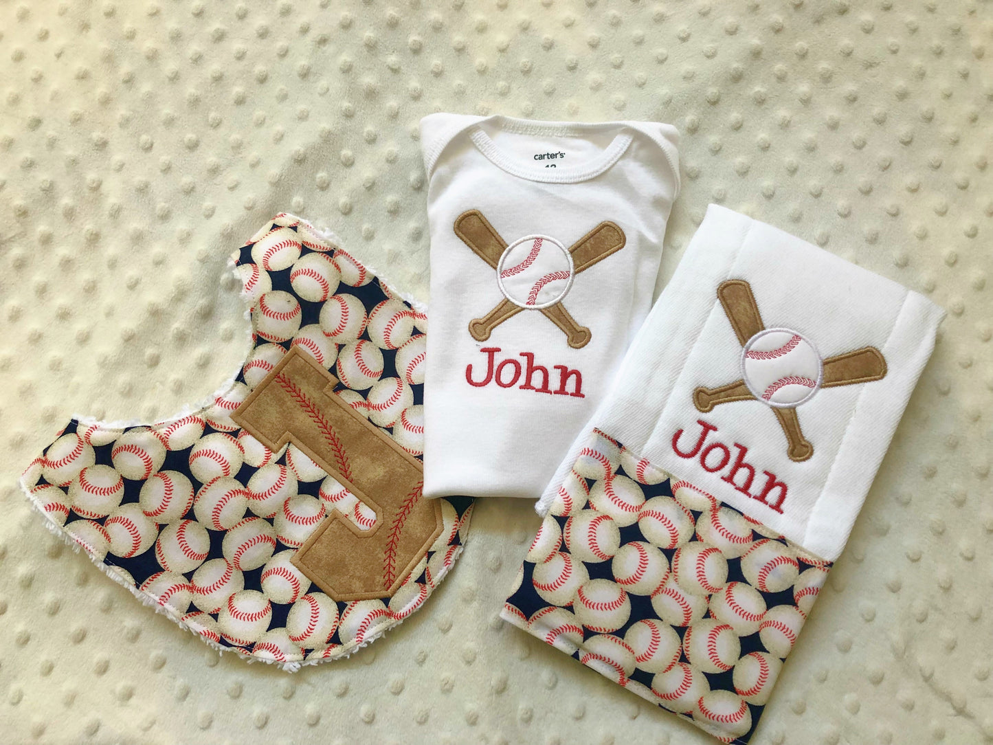 Personalized Baseball Baby Gift Set & Custom Layette