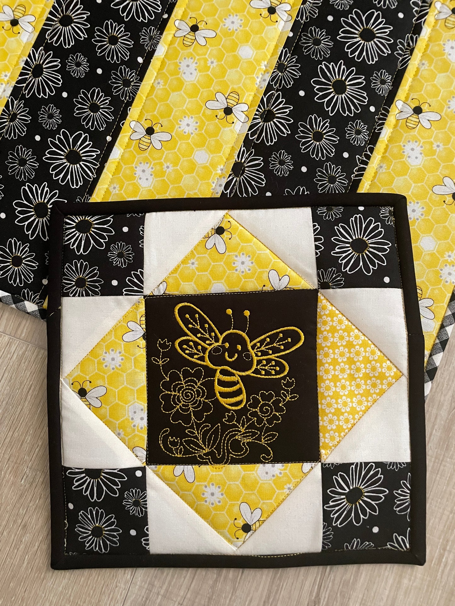 Quilted Casserole Hot Pad, Scrappy Patchwork Trivet and Potholder Gift