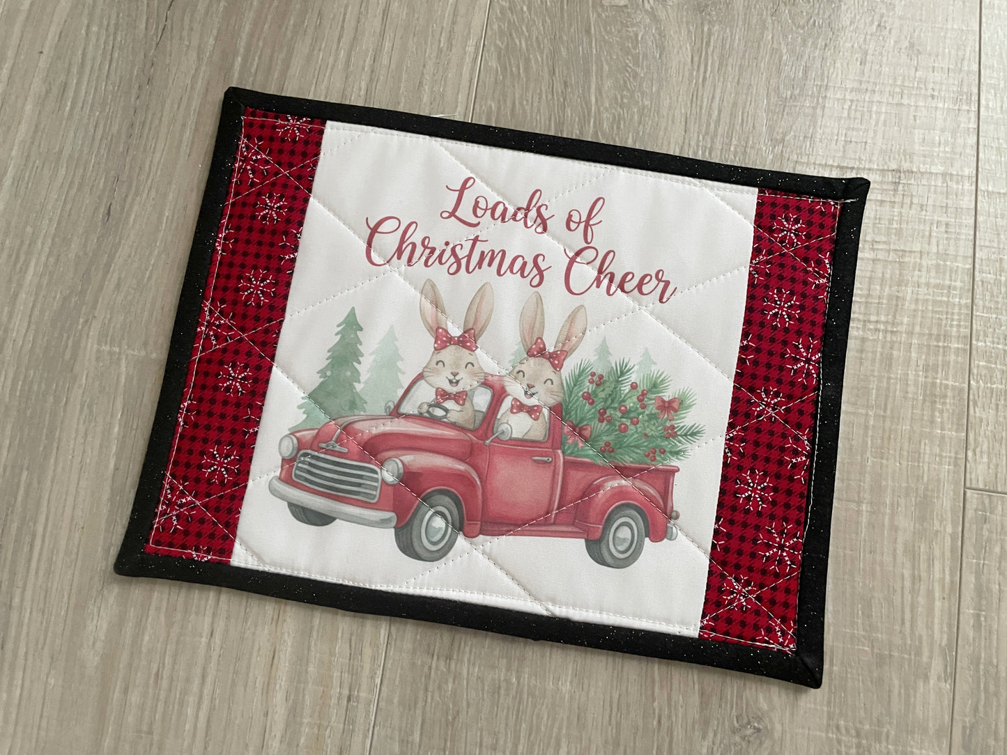 Quilted Christmas Mug Rugs – Farmhouse Fabric Coasters (Choose Your Design)
