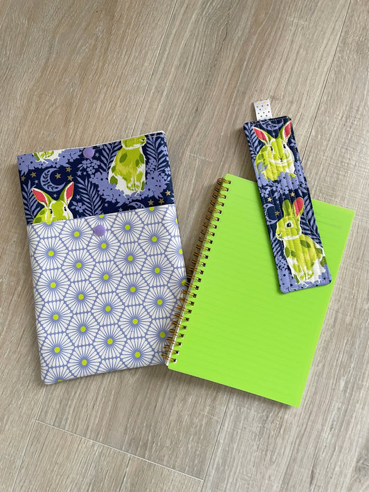 Journal Gift Set, Spiral Bound Lined Notebook/Planner, Book Sleeve with Pocket and Matching Bookmark