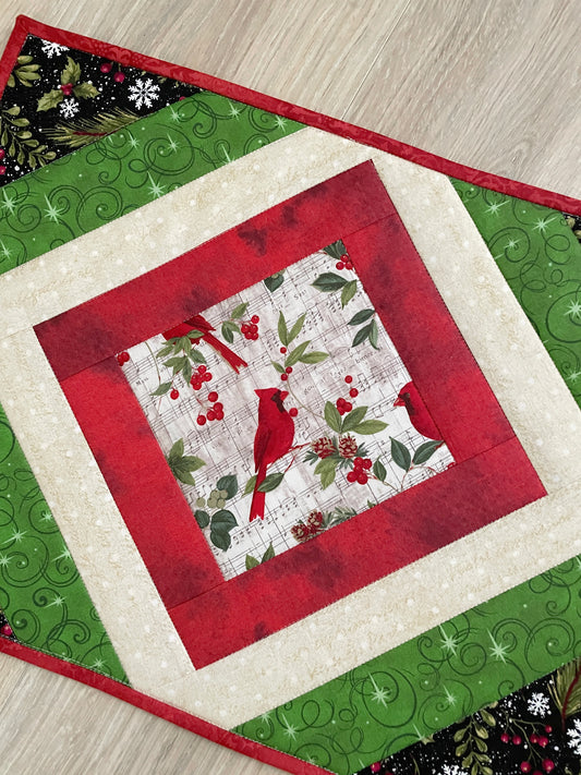 Handmade Quilted Casserole Hot Pad, Scrappy Oversized Christmas Kitchen Potholder