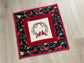Quilted Christmas Mini Quilt, Cardinal Wall Hanging Holiday Decor