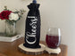 Cheers Burlap Wine Bag – Holiday Wine Gift – Choose Bag and Text Color