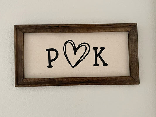 Personalized Couple Initials and Heart Wooden Sign