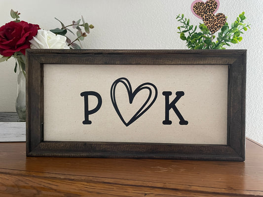 Personalized Couple Initials and Heart Wooden Sign